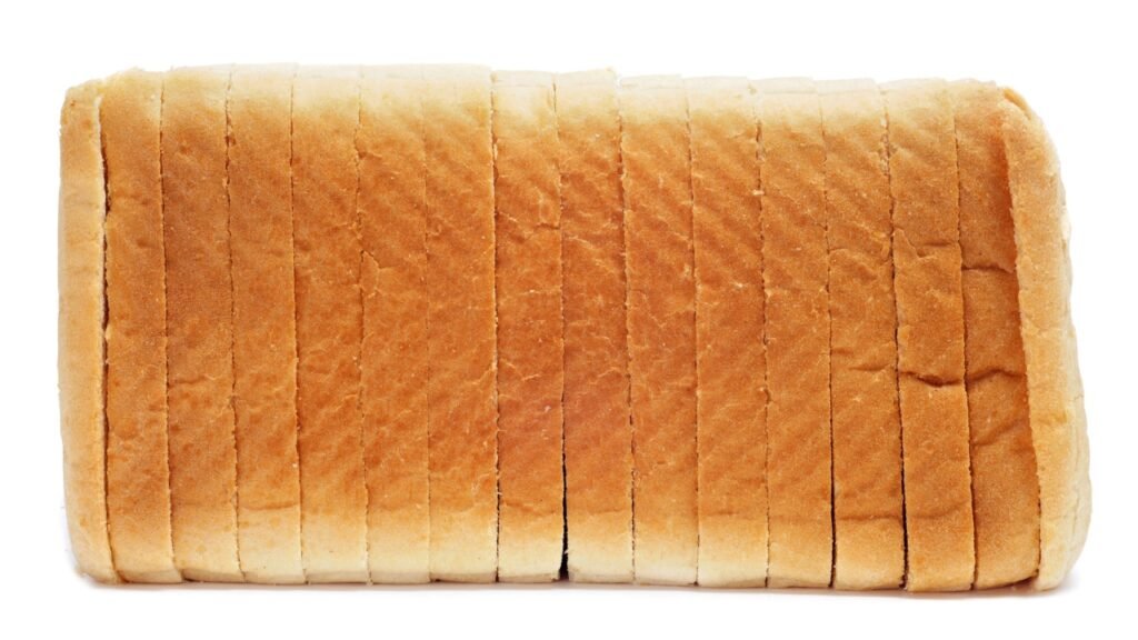 a loaf of sliced bread on a white background